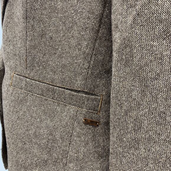 Levis Blazer Womens L Large Brown One Button Wool Blend Polka Dot Lined Jacket - Picture 5 of 13